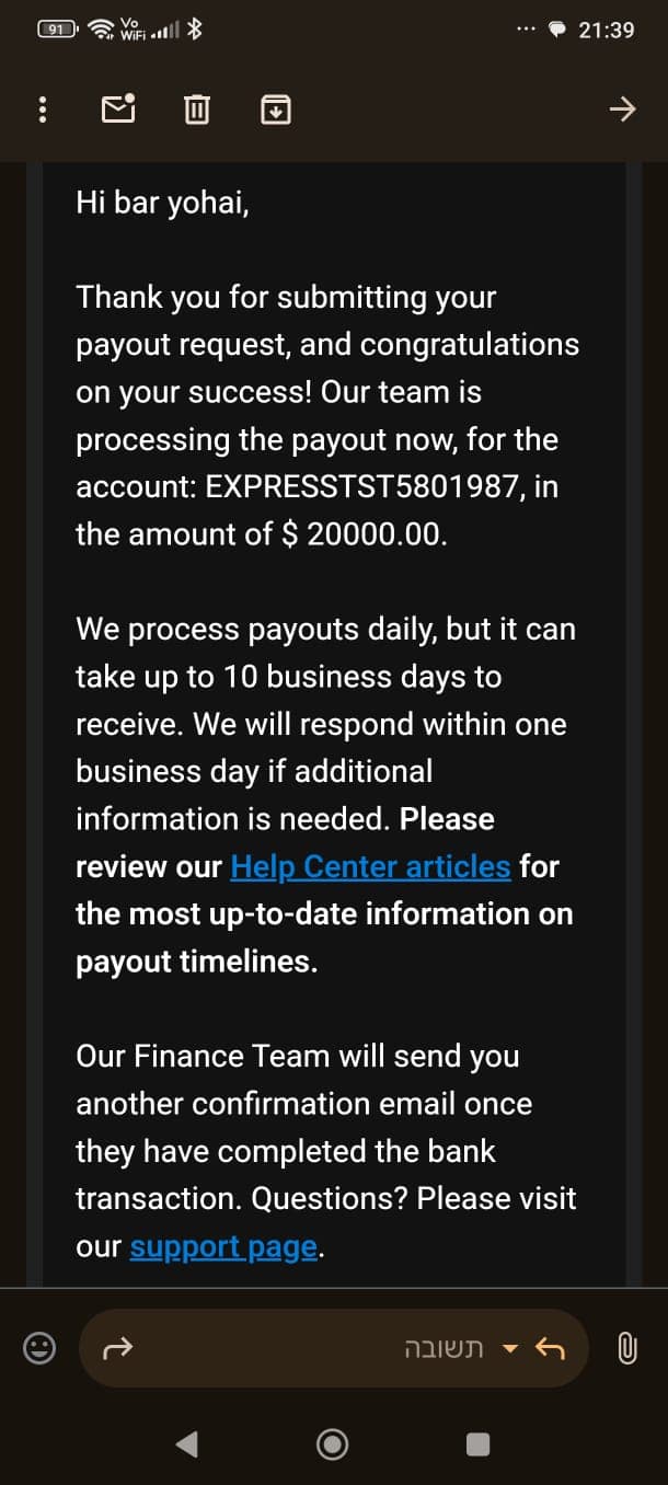 משיכה של $20,000 - Bar Y.