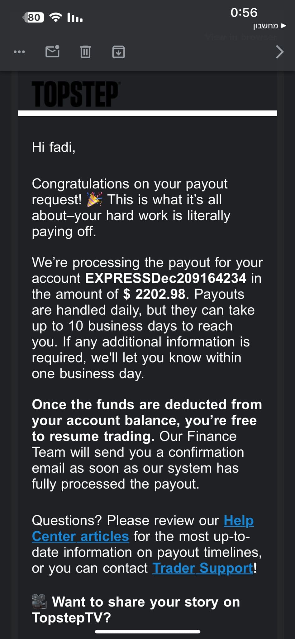 משיכה של $2,203 - Fadi